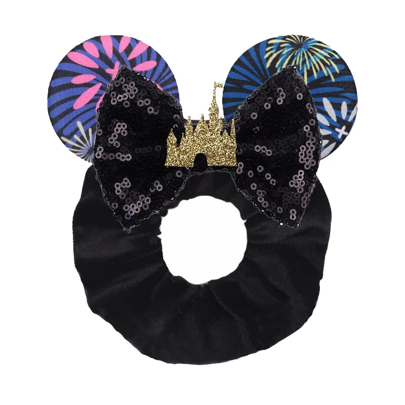Velvet Sequin Mouse Ear Scrunchies – Elastic Hair Accessories for Kids Party