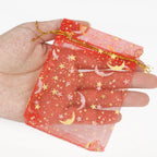 Star Moon Organza Drawstring Bags – Gift Packaging for Jewelry and Weddings