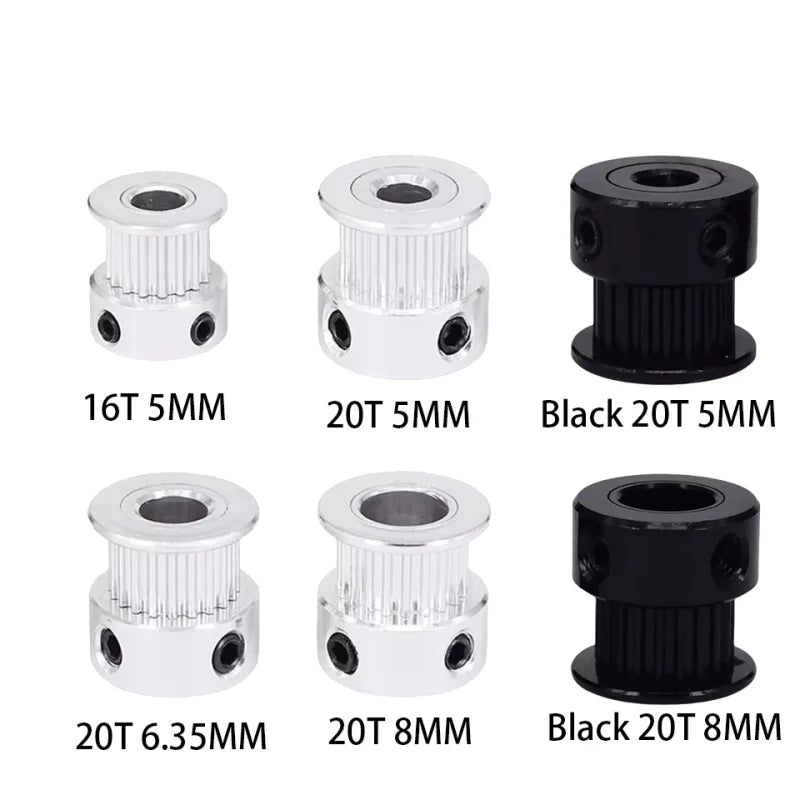 Timing Pulley – Aluminum 20 Tooth for 3D Printer 5mm Bore 6mm Width