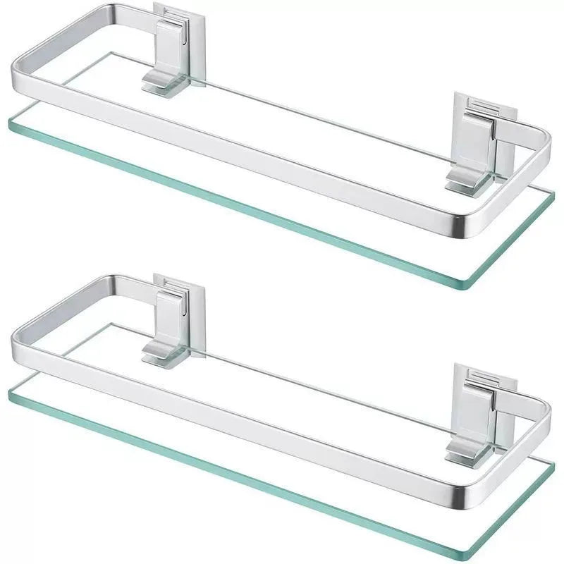 Tempered Glass Wall Shelf – Bathroom Storage Organizer for Shower Accessories
