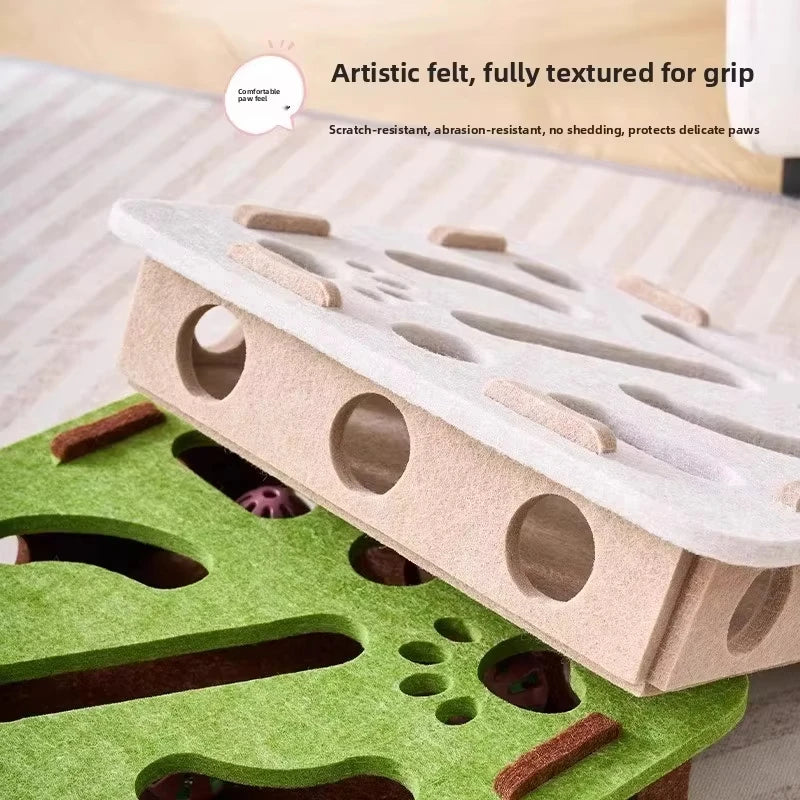 Felt Puzzle Box Toy – Interactive Hunting Exercise for Indoor Cats
