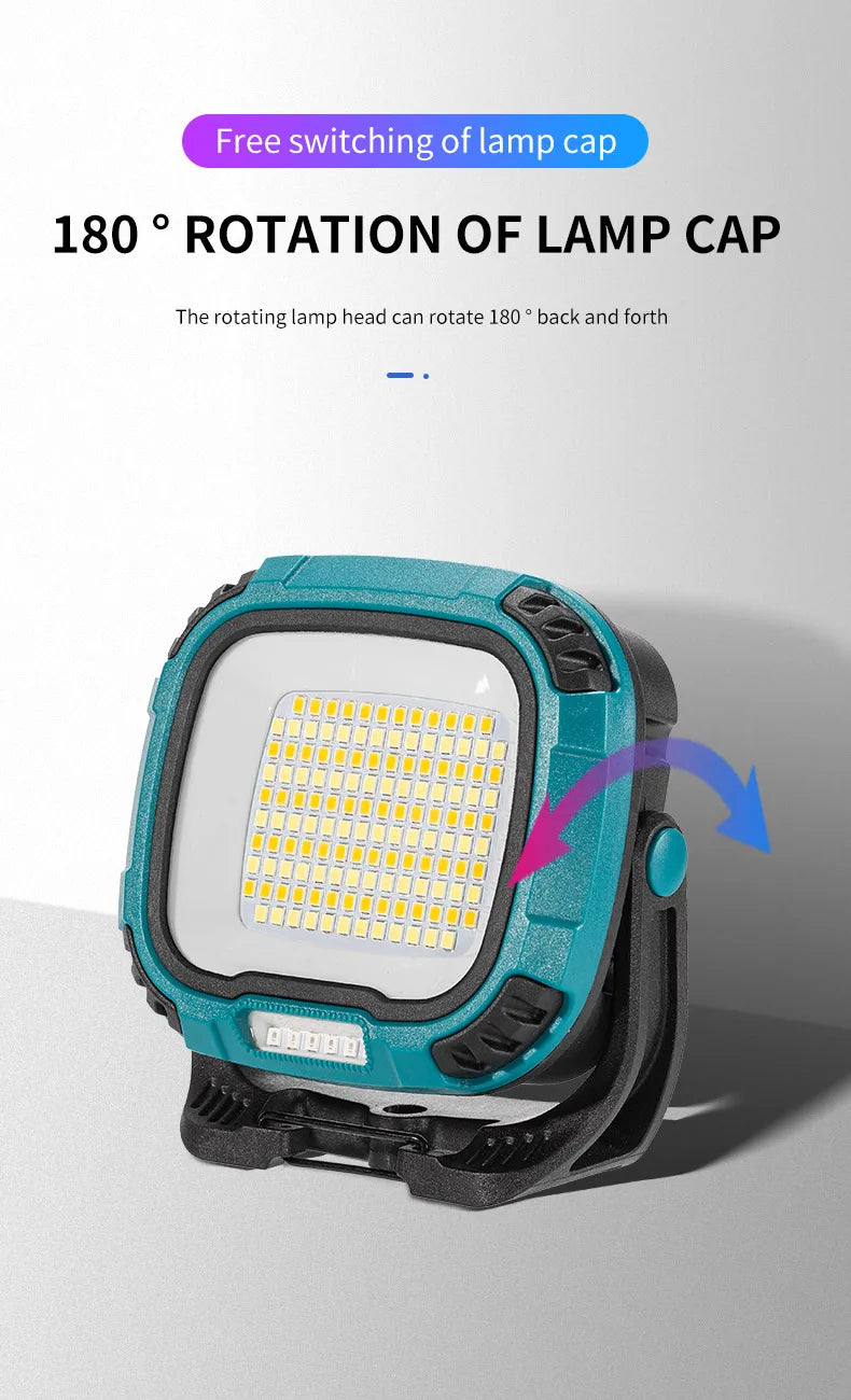 Rechargeable LED Spotlight Lantern – Magnetic Work Light for Outdoor Camping