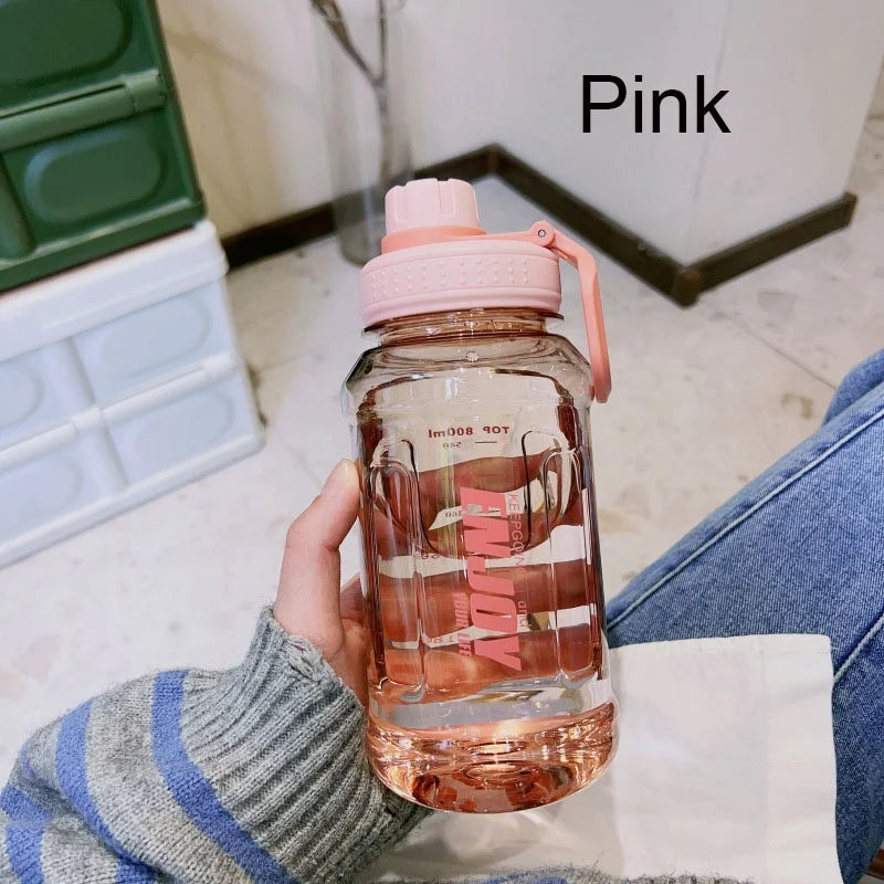 Large Capacity Water Bottle – Solid Color Tumbler for Outdoor Fitness