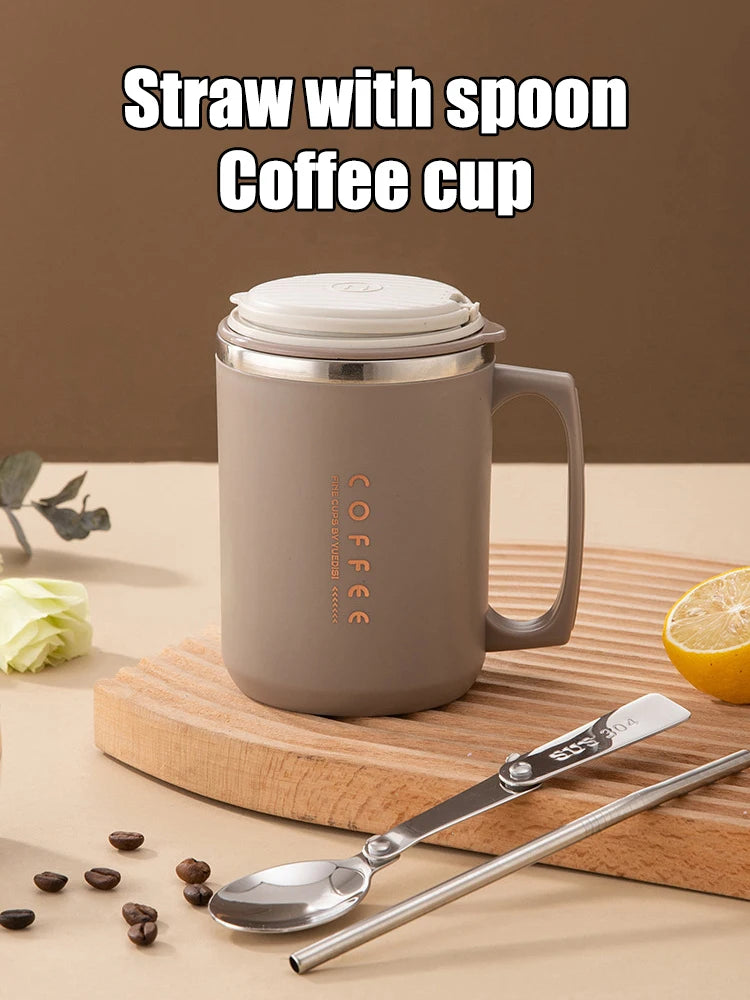 Stainless Steel Coffee Mug – Portable Anti-Scald Cup for Travel and Office