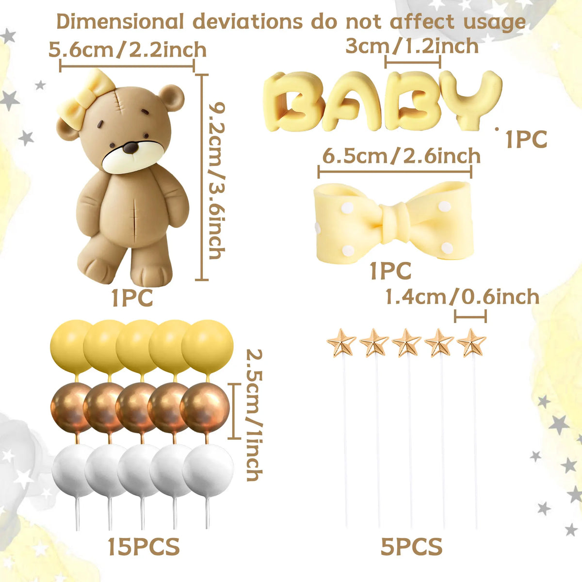 Pink Bear Cake Topper – Cute Animal Figurine for Baby Shower Birthday Parties