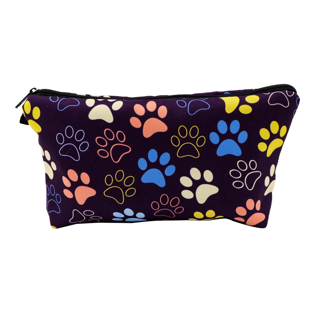 Large Animal Makeup Bag – Flamingo Cat Print Organizer for Travel Cosmetics