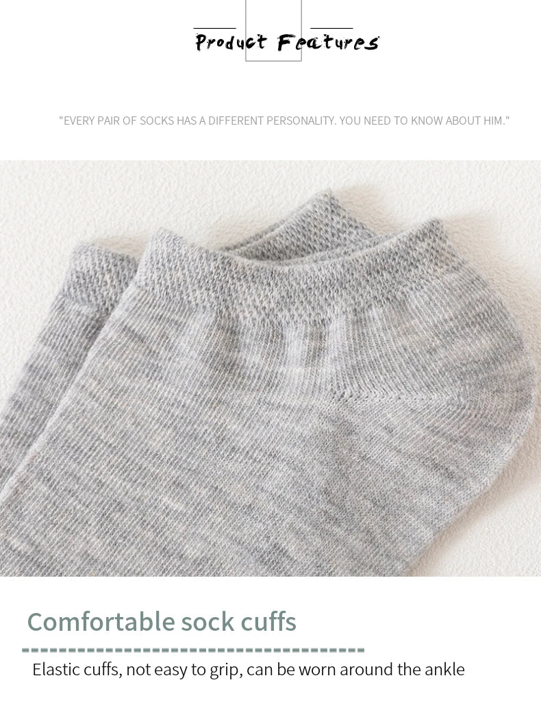 Breathable Cotton Ankle Socks – Mesh Sports Footwear for Summer Casual Wear