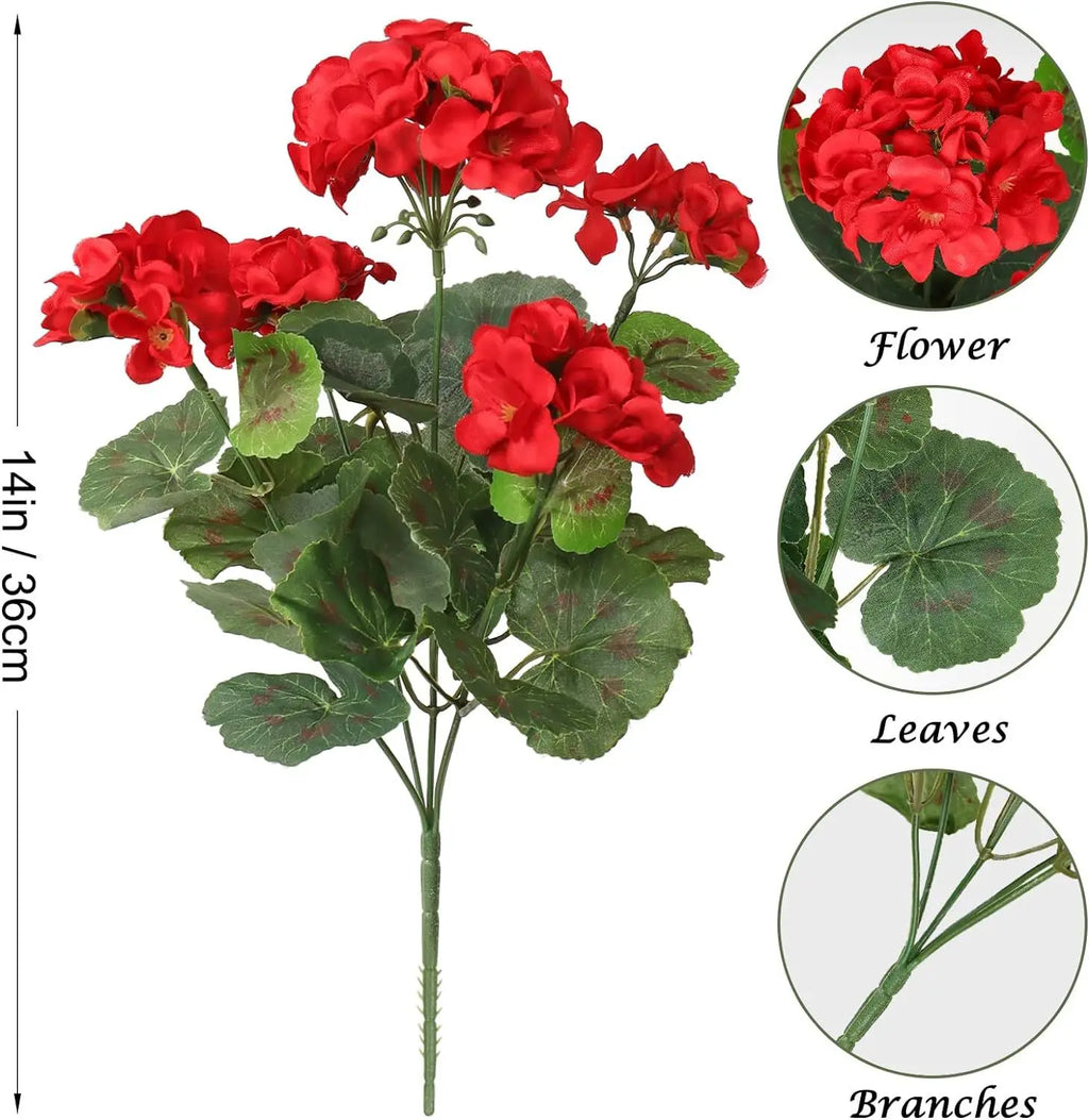 Artificial Silk Begonia Flowers – UV Resistant Foliage for Wedding Decor