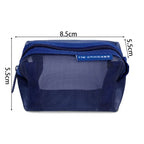 Transparent Mesh Zipper Pouch – Compact Organizer for Travel and Cables