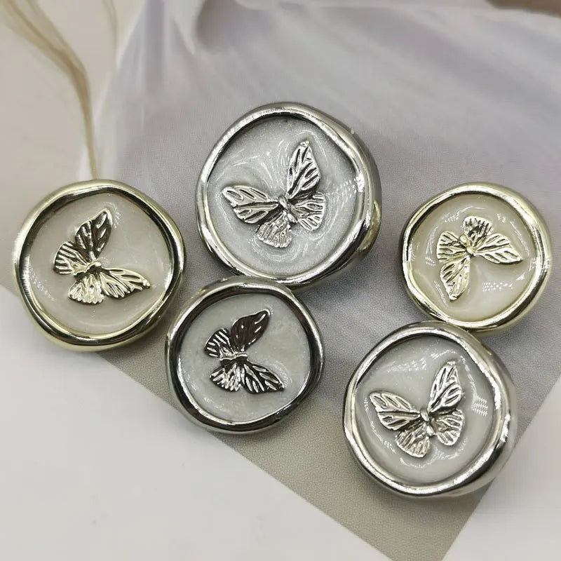 Metal Butterfly Buttons – 18mm and 23mm Enamel Sewing Fasteners for Jackets