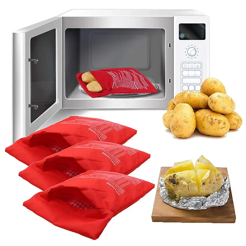 Microwave Potato Cooking Bag – Washable Fabric Pouch for Fast Kitchen Meals
