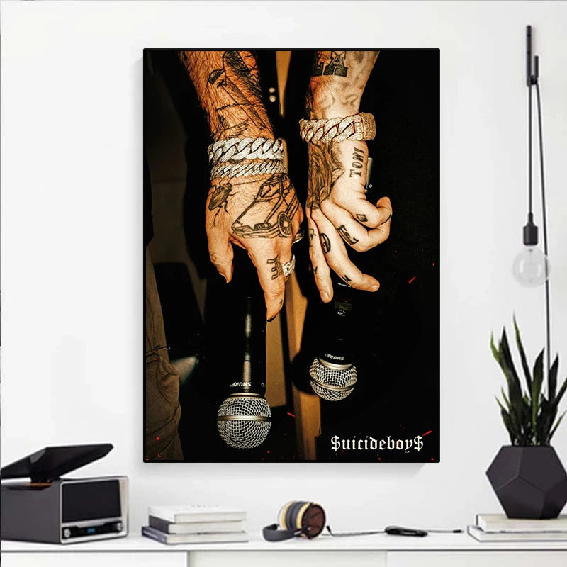 Suicideboys Band Canvas Poster – Vintage Hip Hop Music Wall Art for Home Decor