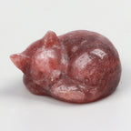 Carved Crystal Cat Figurine – Natural Stone Animal Statue for Home Decor