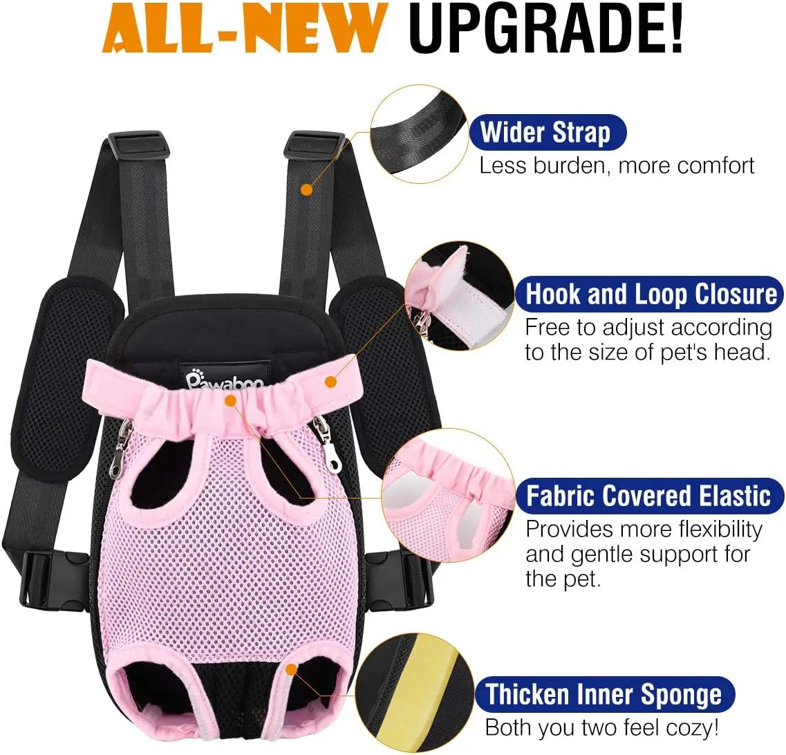 Adjustable Pet Carrier Backpack – Front Travel Bag for Hiking and Camping