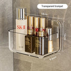 Transparent PET Storage Rack – Adhesive Wall Mounted Shelf for Bathroom Kitchen
