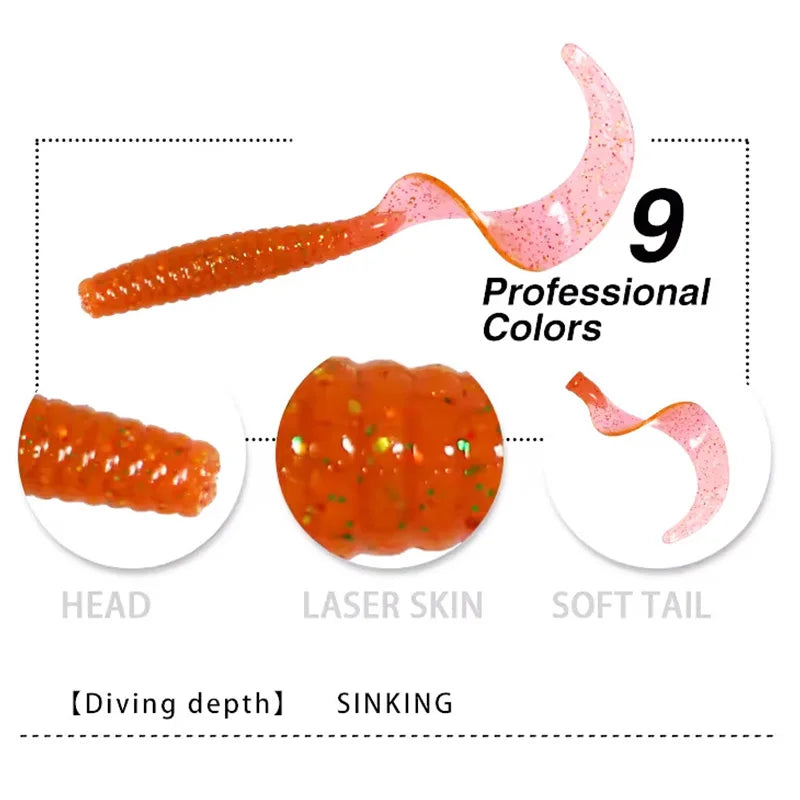 Soft Tail Fishing Lures – 8cm Artificial Bait Tackle for Freshwater Anglers