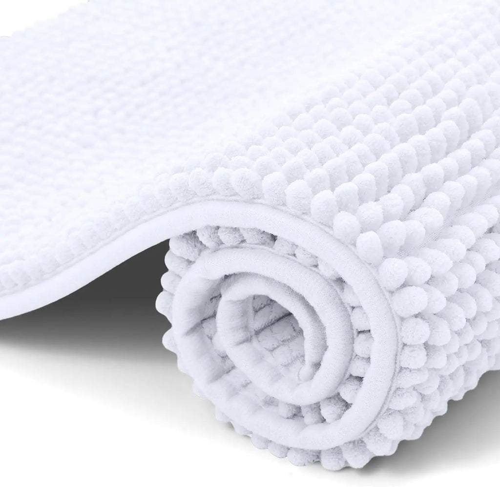 Chenille Bathroom Mat – Ultra Soft Absorbent Non-slip Rug for Shower Floors