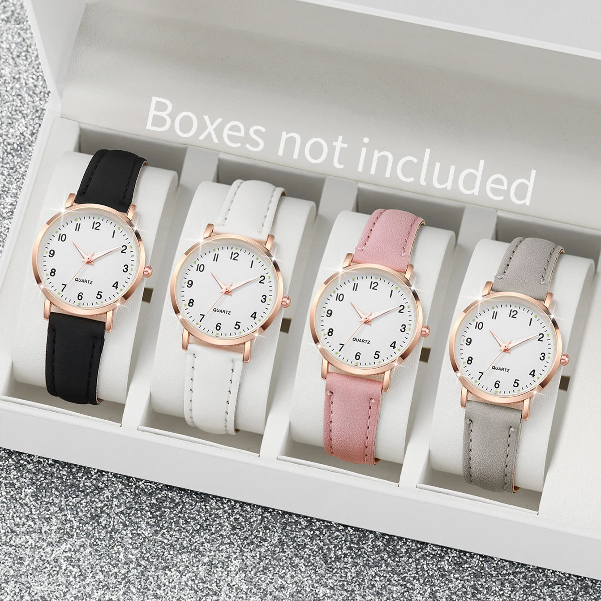 Arabic Dial Quartz Wristwatch – Leather Strap Casual Gift for Women