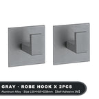 Adhesive Wall Hooks – Heavy Duty Black Hangers for Bathroom and Kitchen