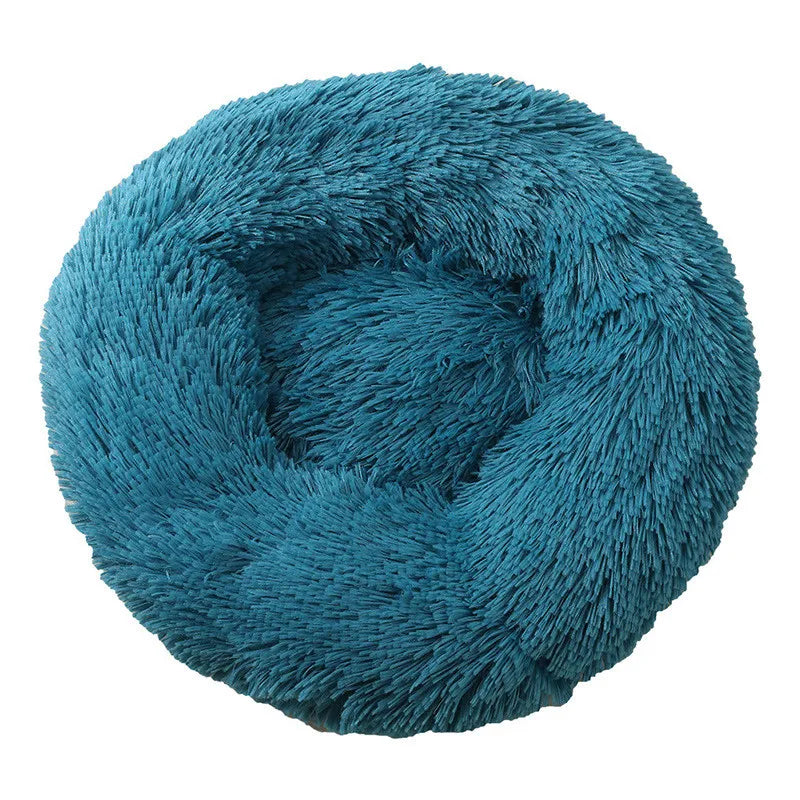 Round Plush Pet Bed – Soft Warm Dog House for Large and Medium Pets