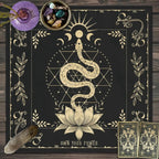 Snake Floral Tarot Tablecloth – Astrology Altar Decor for Divination Rituals