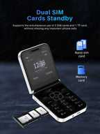 Flip Mobile Phone – Dual SIM with Call Recording for Seniors
