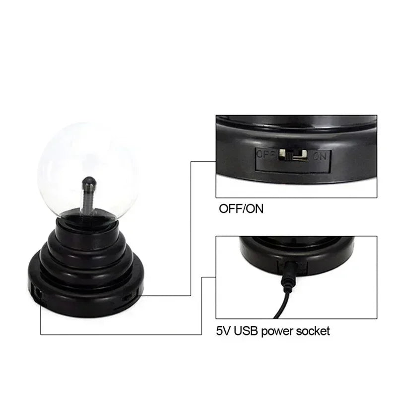 Magic Plasma Ball Lamp – Interactive Electrostatic Light for Kids Decor