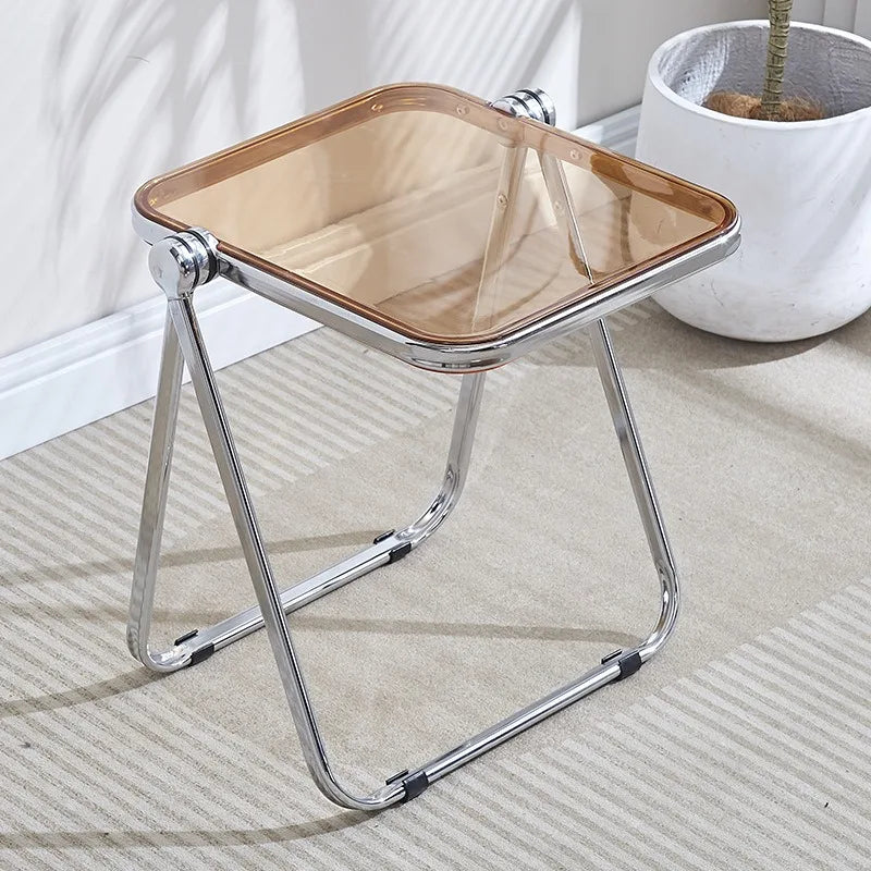 Transparent Acrylic Folding Side Table – Modern Coffee Table for Living Room