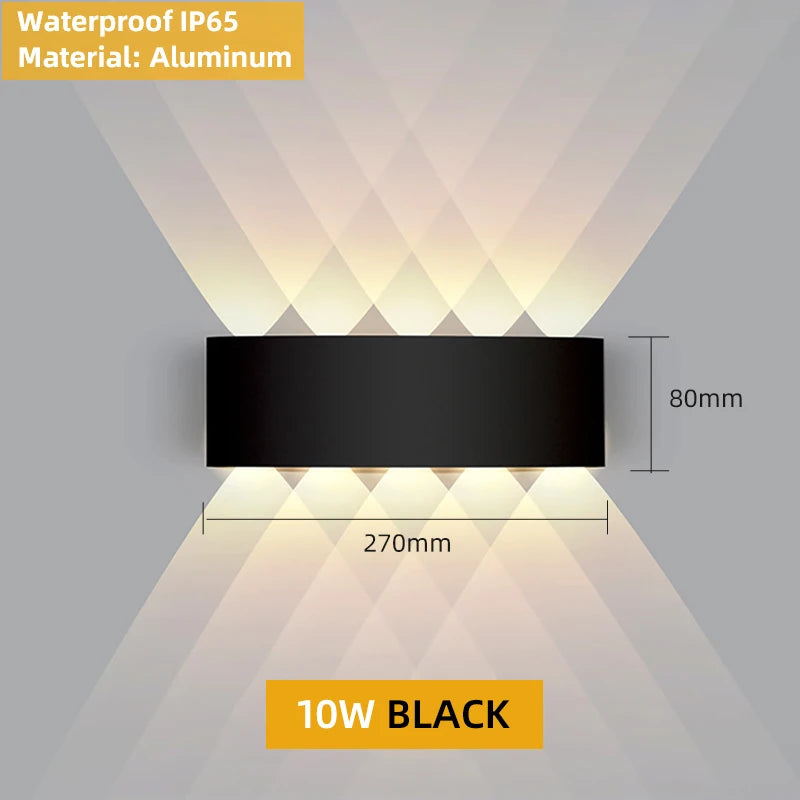Aluminum LED Wall Lamp – IP65 Waterproof Lighting for Indoor and Outdoor