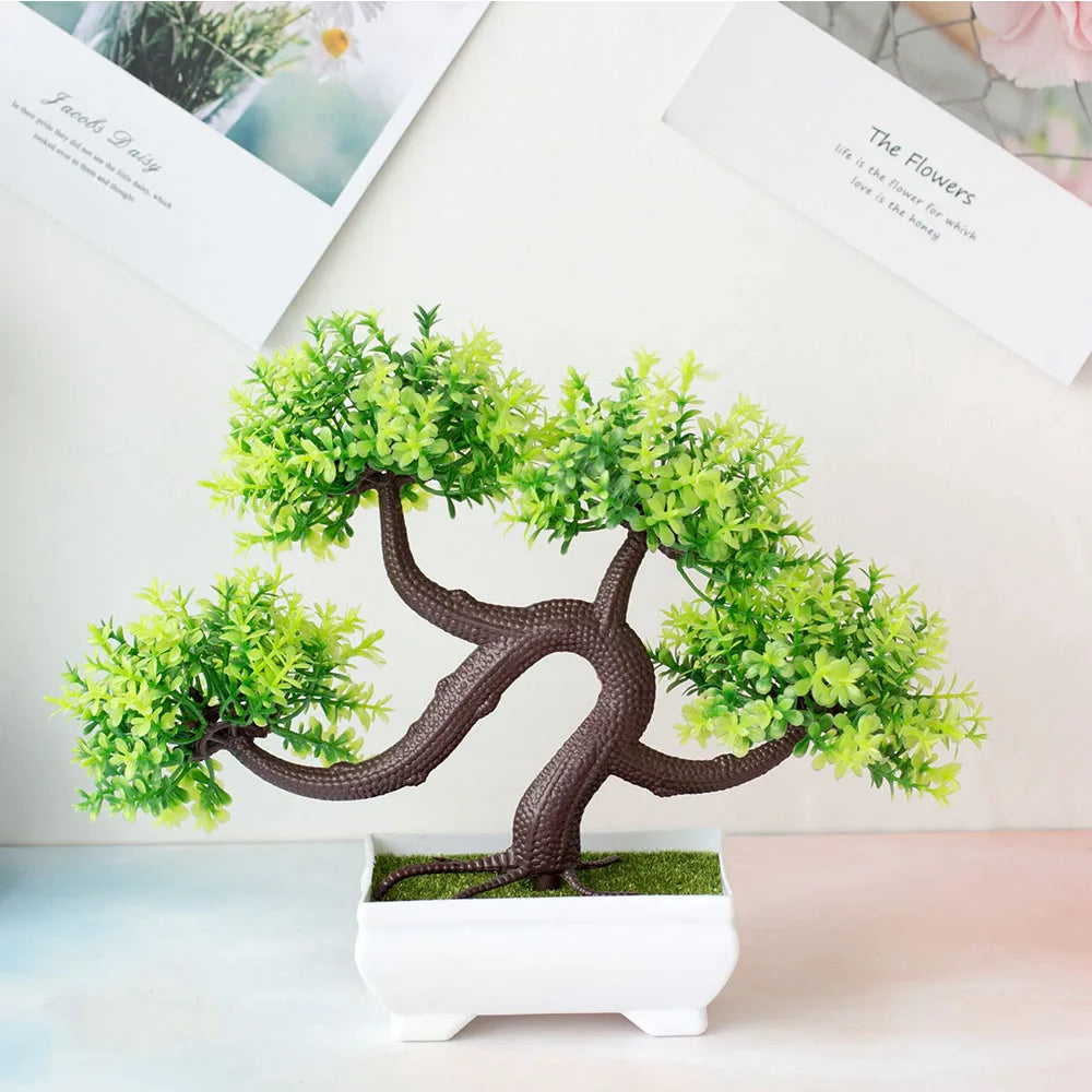 Artificial Potted Bonsai Tree – Zen Miniature Plant for Home Desk Decor