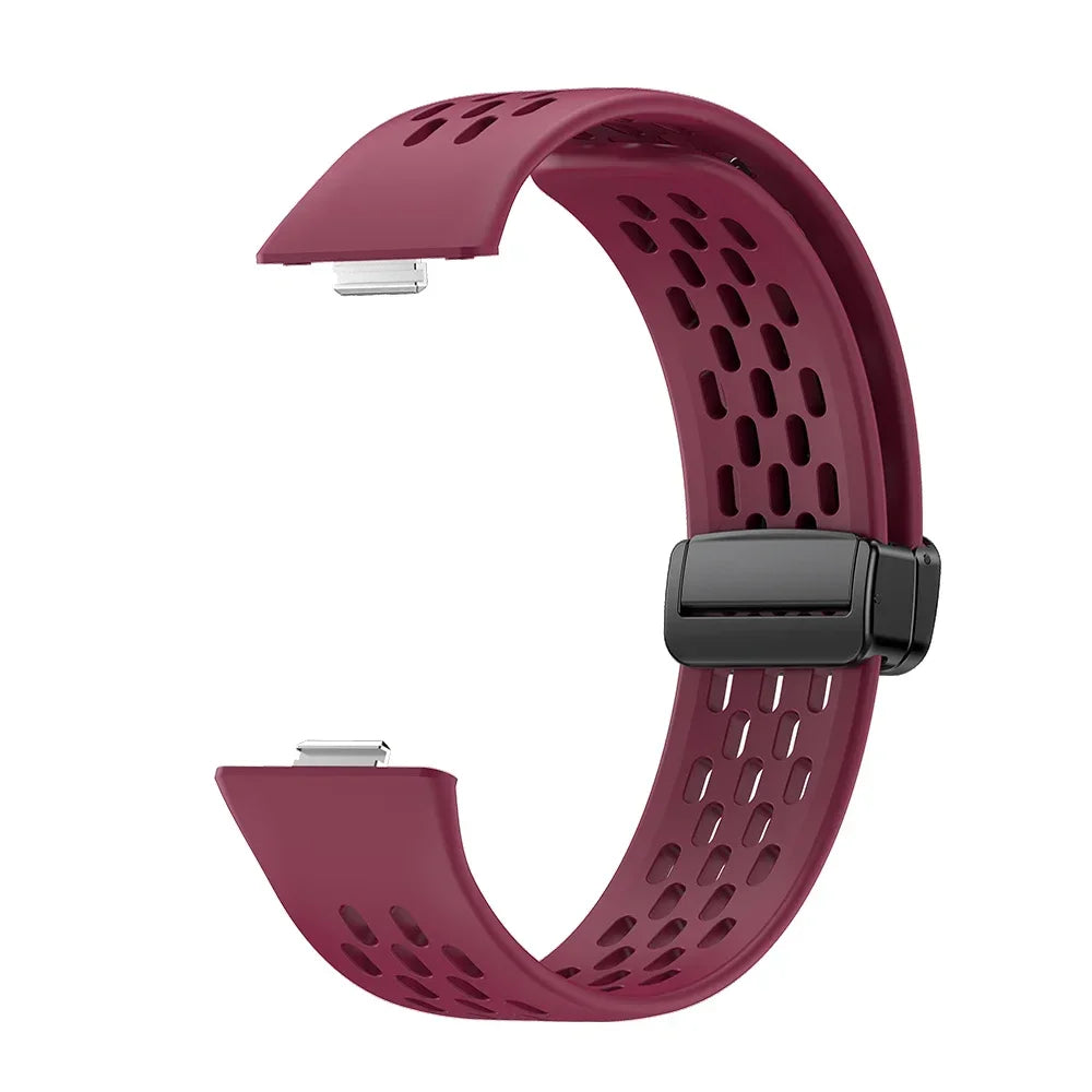 Magnetic Silicone Watch Strap – Breathable Sports Band for Huawei Watch Fit