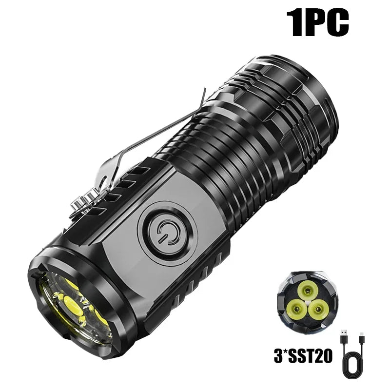 Rechargeable LED Flashlight – High-Lumen USB Torch for Camping and Hiking