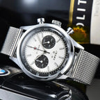 Vintage Pilot Chronograph – 42mm Automatic Waterproof Watch for Men