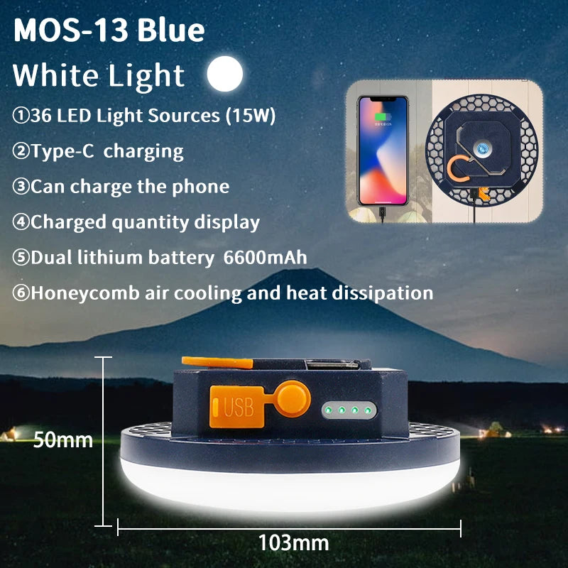 Rechargeable LED Camping Lantern – Magnetic Portable Light for Outdoor Tent