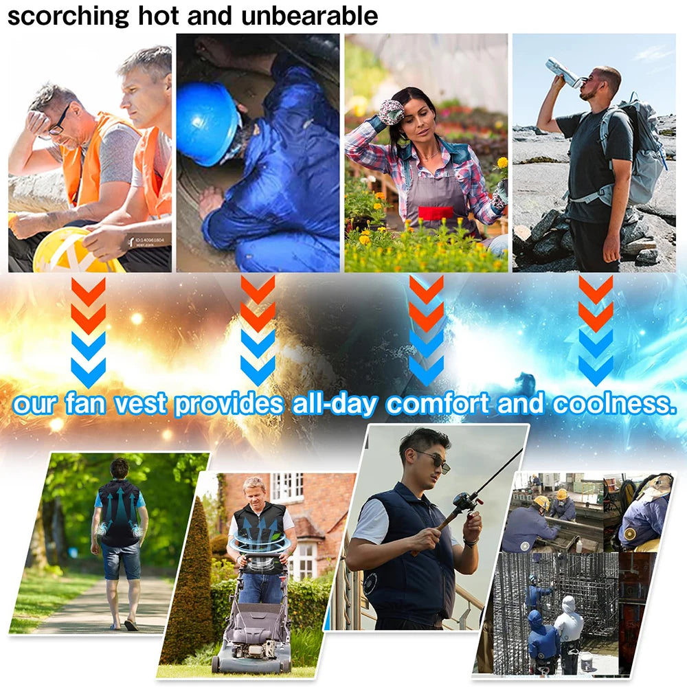 Air-Conditioned Cooling Vest – 13-Hour Fan System for High-Temperature Work