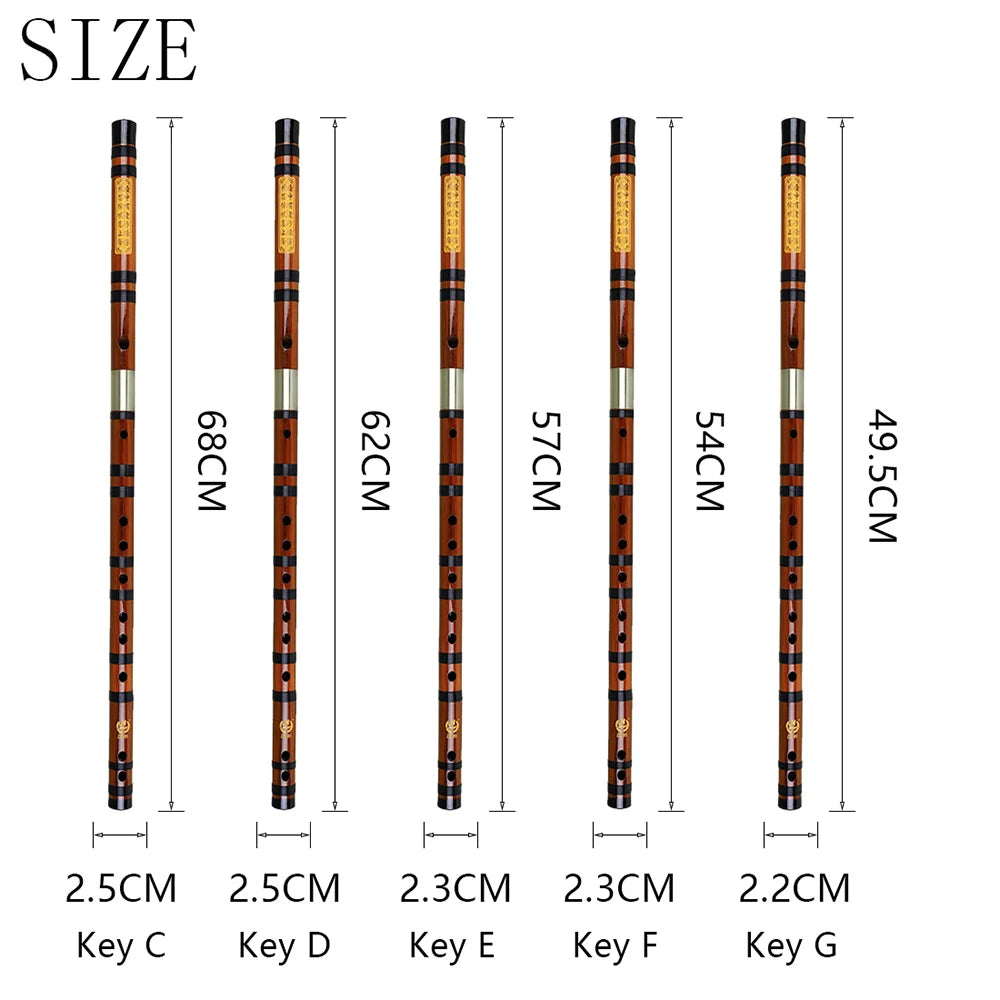 Bamboo Dizi Flute – Professional Woodwind Instrument for Traditional Music