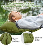 Inflatable Sleeping Pad – Built-in Pillow for Camping Hiking and Travel