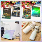 Holographic Vinyl Laminating Sheets – 2.9x4.1 Inch Waterproof Sticker Paper for Crafts