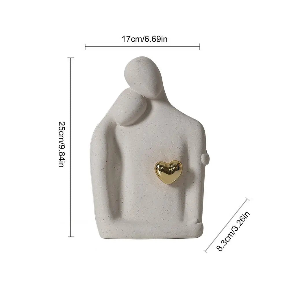 Couple Figurine Statue – Romantic Sculpture for Home Bookshelf Decor