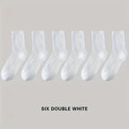 Striped Mid Tube Socks – Breathable Cotton Casual Footwear for Men