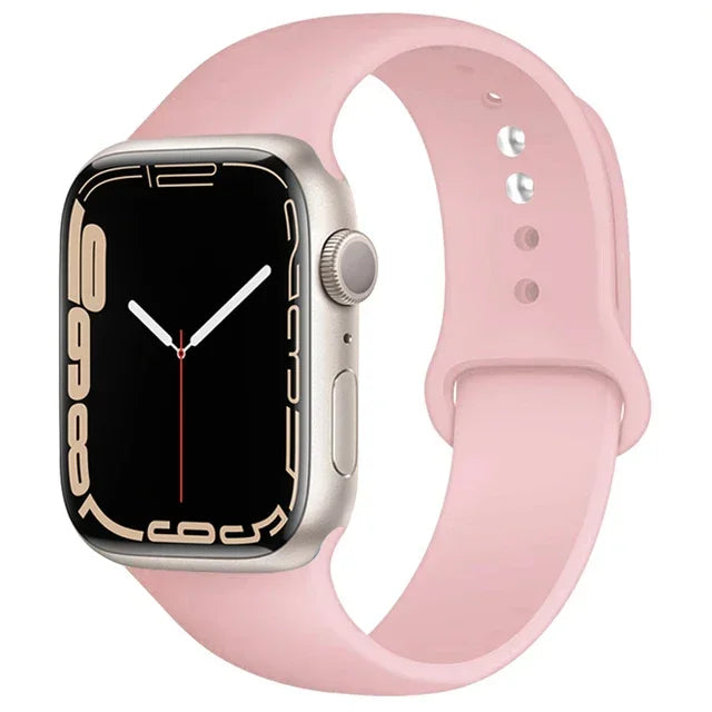 Silicone Apple Watch Sport Band – Adjustable Strap for Series 1-11 and Ultra