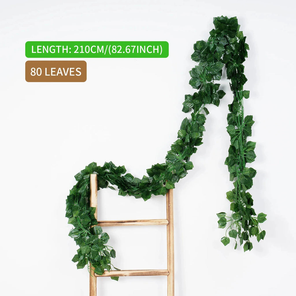 Artificial Ivy Leaf Garland – 2.1M Silk Hanging Vine for Home Garden Decor