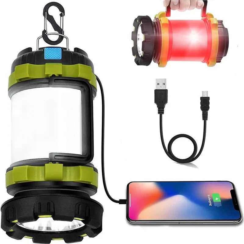Rechargeable LED Camping Lantern – Waterproof Power Bank for Outdoor Hiking