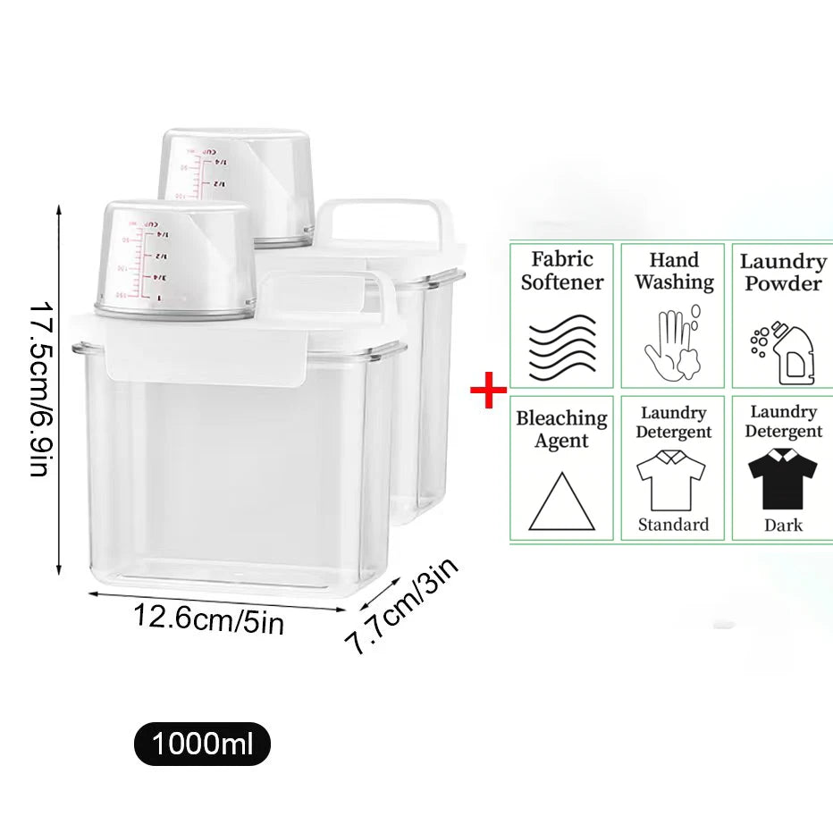 Refillable Laundry Dispenser – Multi-Size Storage Tank for Detergent Powder