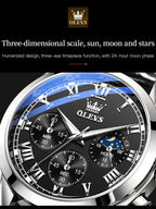 Leather Quartz Watch – Waterproof Noctilucent Timepiece for Business Men