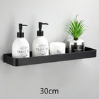 Bathroom Corner Shelf – Adhesive Black Shower Storage for Shampoo