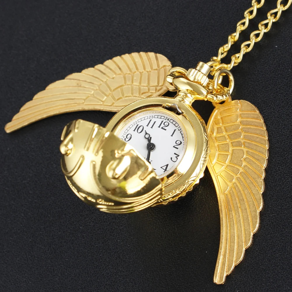 Vintage Gold Fairy Ball Quartz Pocket Watch – Pendant Necklace Gift