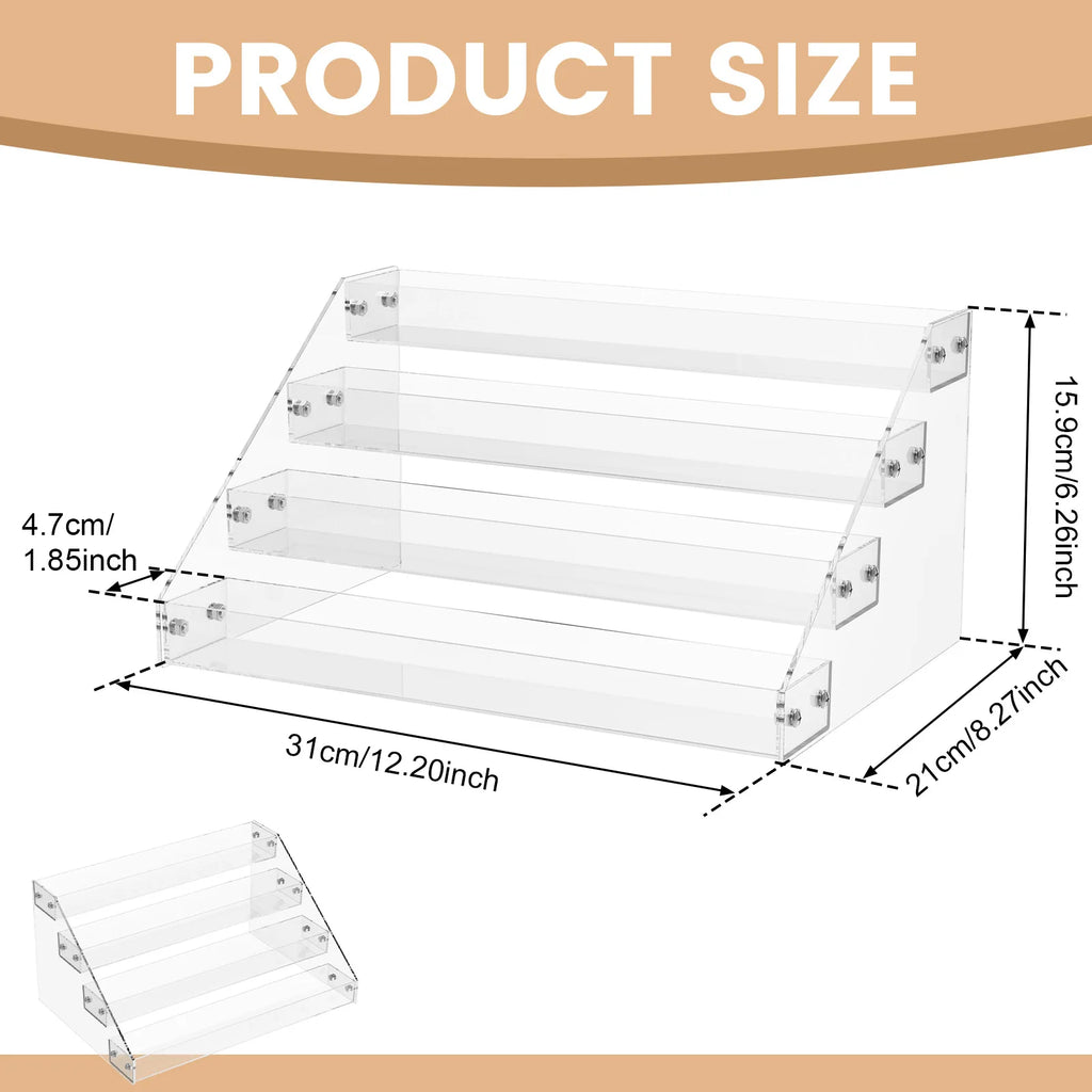 Acrylic Display Stand – Tiered Shelf for Nail Polish Perfume and Cosmetics