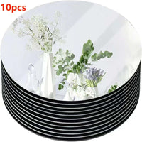 Acrylic Round Mirror Trays – 8 Inch Circle Candle Plates for Wedding Decor
