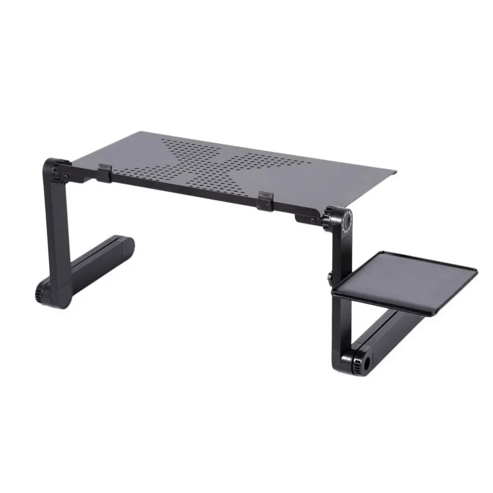 Aluminum Laptop Cooling Stand – Foldable Notebook Tray for Bed Office Desk